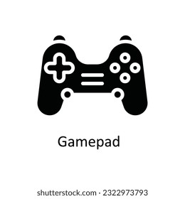 Gamepad-Vektorgrafik   solide Icon Design Illustration. Multimedia-Symbol auf weißem Hintergrund - EPS10-Datei