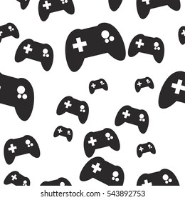 Gamepad â?? video game controller. Seamless pattern. Vector illustration, eps10. Editable pattern in swatches