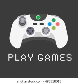 Gamepad Video game. Flat design vector illustration.