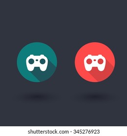 gamepad, video gaming, game controller, flat icon, vector illustration