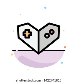 Gamepad, Videogame, Abstract Flat Color Icon Template