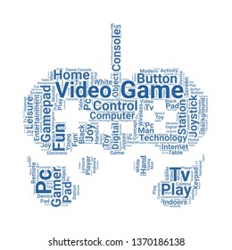 gamepad word cloud. tag cloud about gamepad