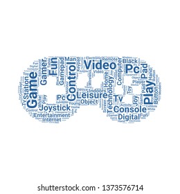 gamepad word cloud. tag cloud about gamepad