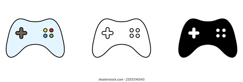 Gamepads collection. Game controller set. Vector illustration isolated on white.