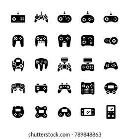 Gamepads icon set in flat style.Vector symbols