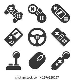 Gamepads Icons Set. Game Controllers on White Background. Vector