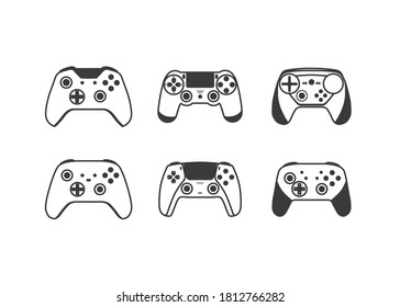 Gamepads lines (icons). Vector illustration.