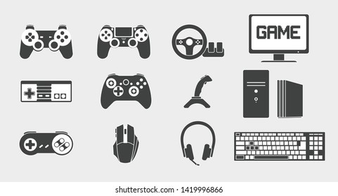 Gamepads vector icon set - Vector