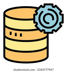 Gameplay data server icon outline vector. Arcade machine. Casino arcade color flat