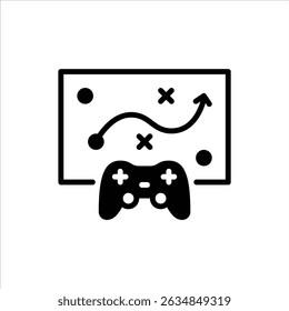 Gameplay glyph icon. gaming black Solid line illustration