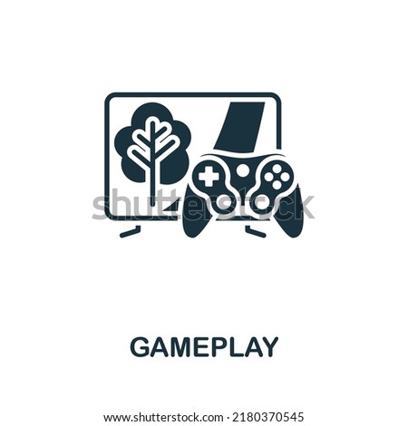 Gameplay icon. Monochrome simple line Game Element icon for templates, web design and infographics