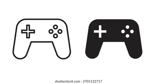 Glifo de Vector de icono de juego plano y línea de trazo de moda