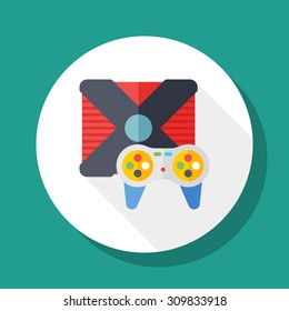 Gameplay icon, vector illustration. Flat design style with long shadow,eps10