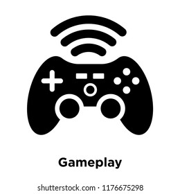 Gameplay icon vector isolated on white background, logo concept of Gameplay sign on transparent background, filled black symbol