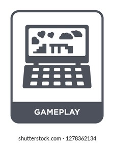 gameplay icon vector on white background, gameplay trendy filled icons from Blogger and influencer collection, gameplay vector illustration