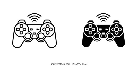 Gameplay icons in outline and fill. vector illustration for ui.