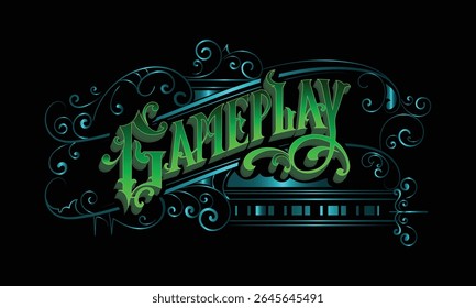 GAMEPLAY lettering custom style design