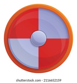 Gameplay Round Shield Icon Cartoon Vector. Game Ui. Casino Machine