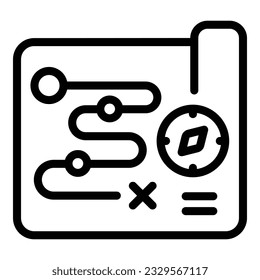 Gameplay route icon outline vector. Game machine. Chest data