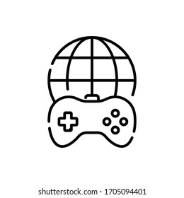 Gameplay Sharing vector illustration. Technology & Smart Working symbol line icon. 