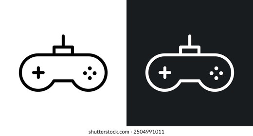 Conjunto de iconos de Vector de juego en blanco y negro con estilo relleno y delineado.