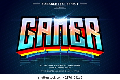 Gamer 3D Editable Text Effect Template