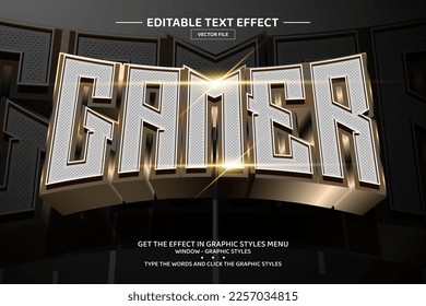 Gamer 3D editable text effect template