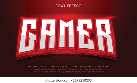 Gamer 3d editable text effect