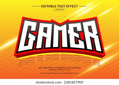 Gamer 3D editable text effect template