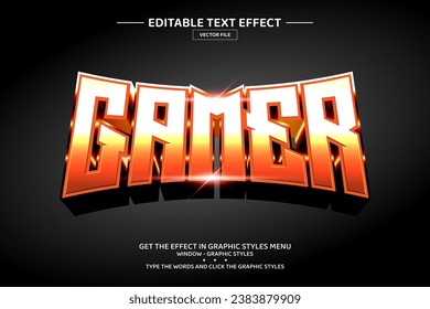 Gamer 3D editable text effect template