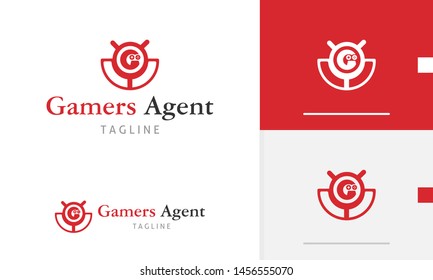 Gamer Agent logo design, gamer logo concept, agent concept, gamepad icon, suitable for business and app logo or icon