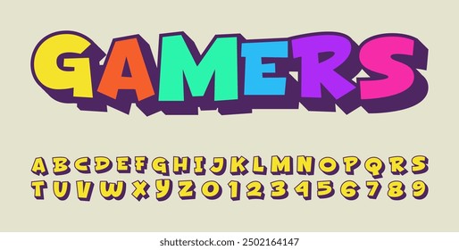 Gamer Alphabet: A bold and stylish font perfect for gaming logos, esports branding, and merchandise. Featuring a mix of futuristic and retro elements, this font is sure to level up your designs