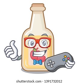 Gamer apple cider in the character shape