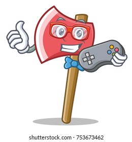 Gamer axe character cartoon style vector illustration