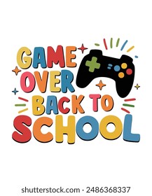 Video Video Game Back to School, hace un gran regalo de regreso a la escuela o el último día de escuela para niños, niñas, niños, niños pequeños, estudiantes de primaria y maestros que aman jugar