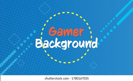 Gamerhintergrund mit Quadraten und Liniendekorationen