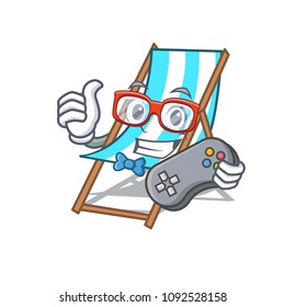 Gamer beach chair mascot cartoon