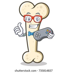 Gamer bone character cartoon mascot