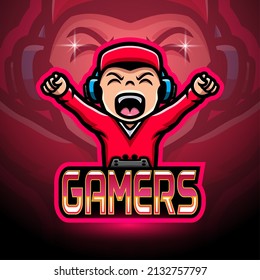 Gamer boy esport logo mascot design