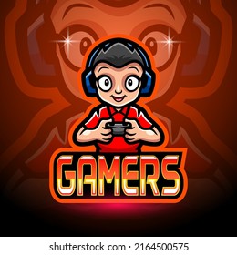 Gamer boy esport logo mascot design