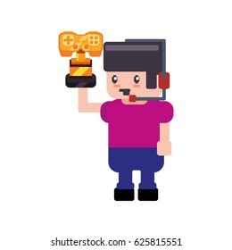 Gamer boy pixelated