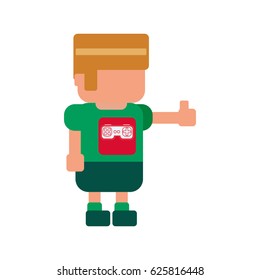 Gamer boy pixelated