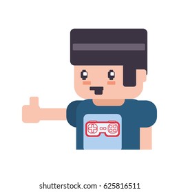 Gamer boy pixelated