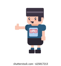 Gamer boy pixelated