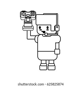 Gamer boy pixelated