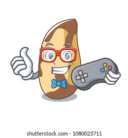 Gamer brazil nut mascot cartoon