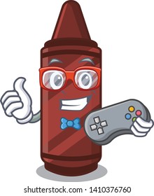 Gamer brown crayon in the cartoon column