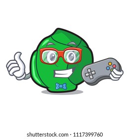 Gamer brussels mascot cartoon style
