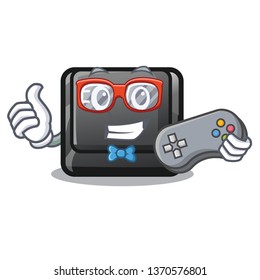 Gamer button E in the mascot shape