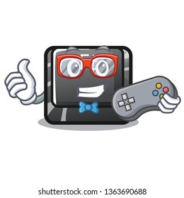 Gamer button f5 in the shape cartoon